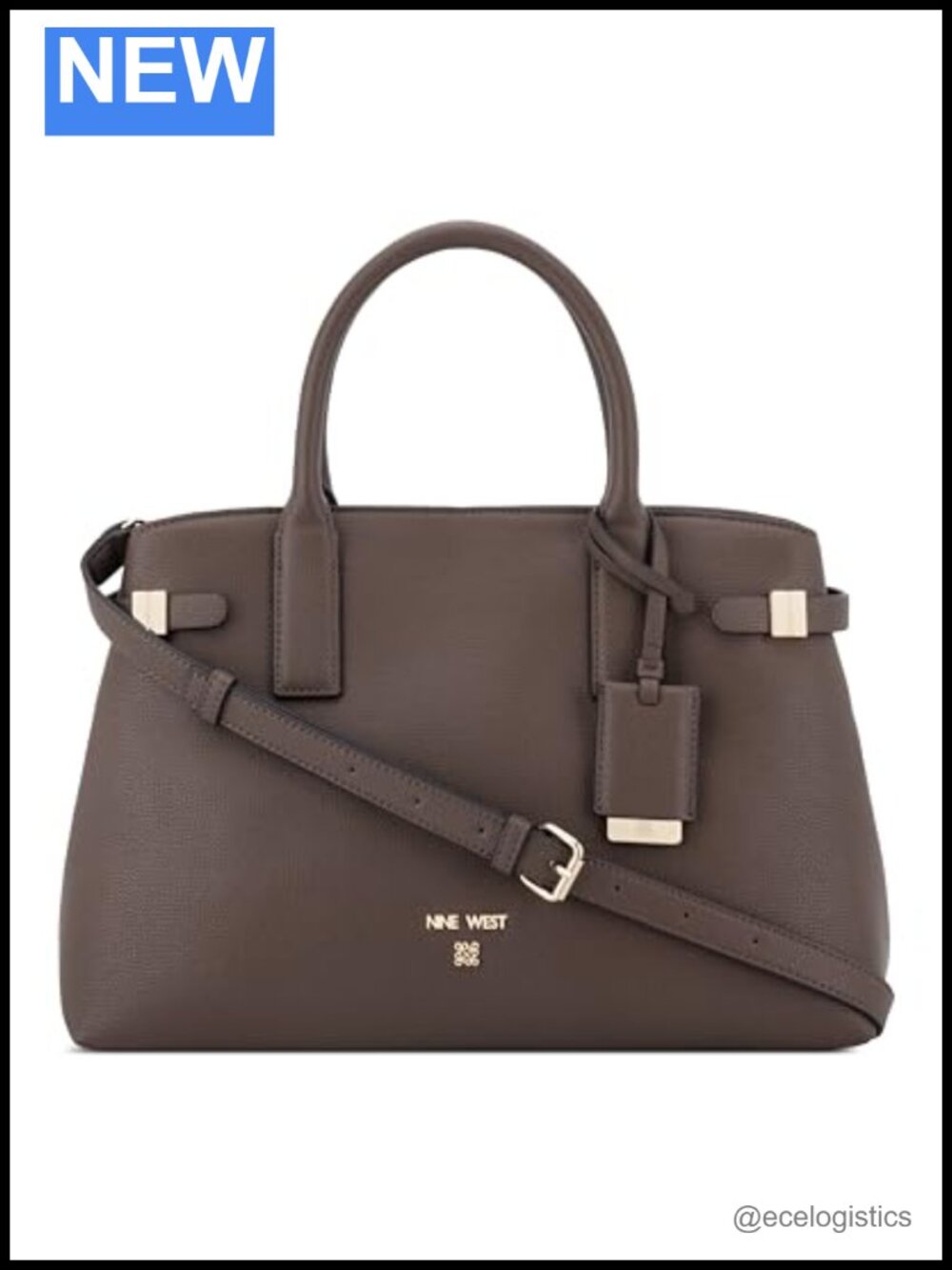 Faux Leather Satchel Bag with Cotton Blend Lining Magnetic Closure